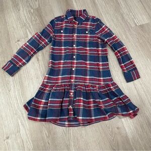 Polo Ralph Lauren Girls' Plaid Flannel Shirt Dress (Size 6X)
